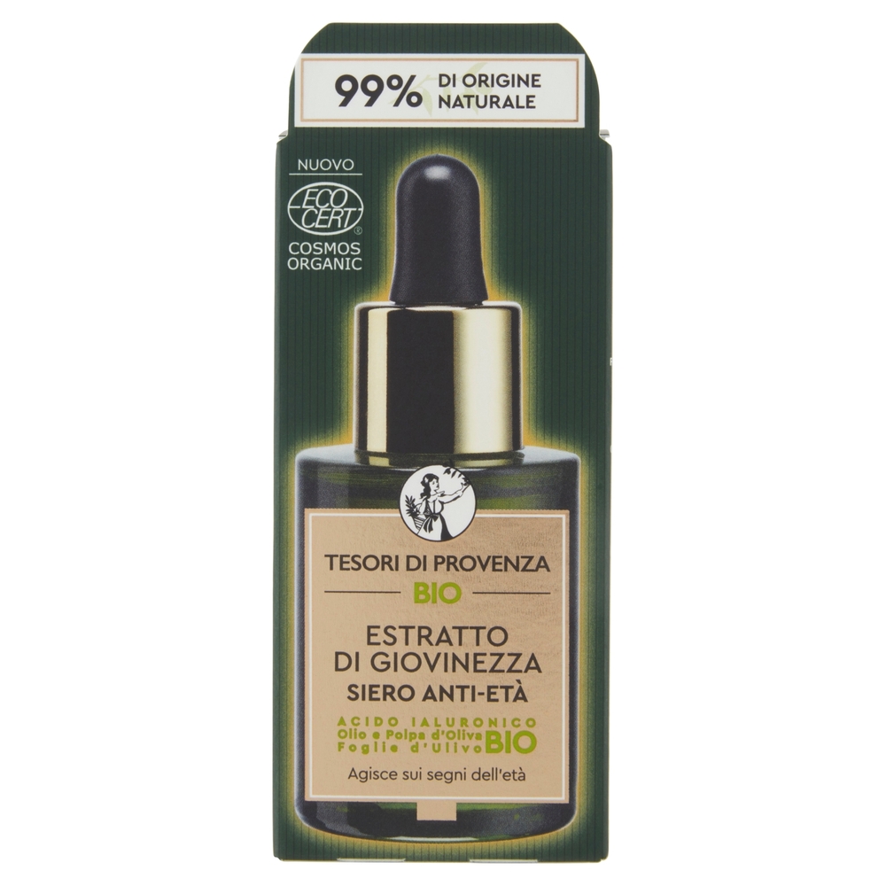 Tesori di Provenza Siero Bio Estratto di Giovinezza, Anti-età e Rimpolpante, 30 ml
